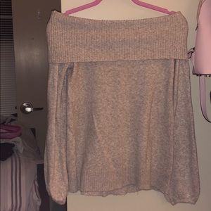 Off the shoulder light sweater